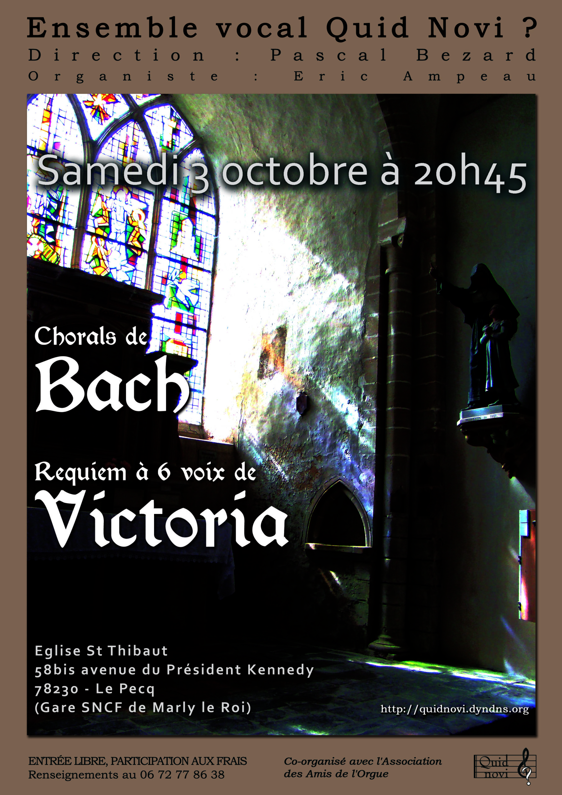 Chorals de Bach et Requiem de Victoria à St Thibaut du Pecq